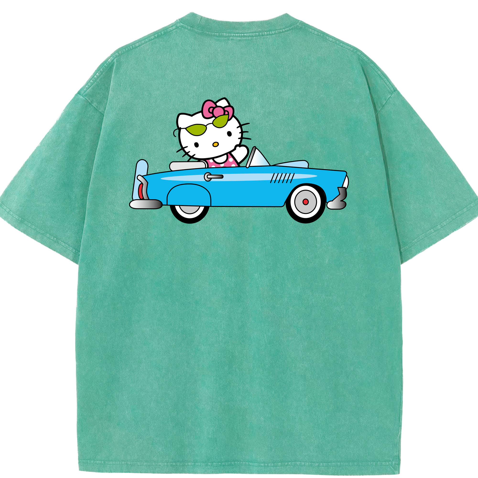 （画像用） Hello Kitty ハローキティ 綿100% ヴィンテージ風 半袖Tシャツ（背面プリント）